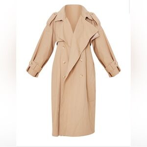 NWT PrettyLittleThing Hooded oversized trench coat S